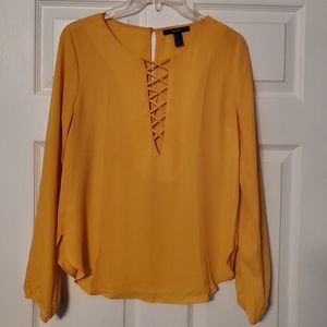 Forever 21 Mustard Blouse